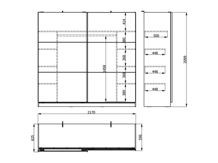 Guardaroba Grande Marrone Rovere Nodi 8 Ripiani Appendiabiti 217x210h cm, 2 Ante - Piateda