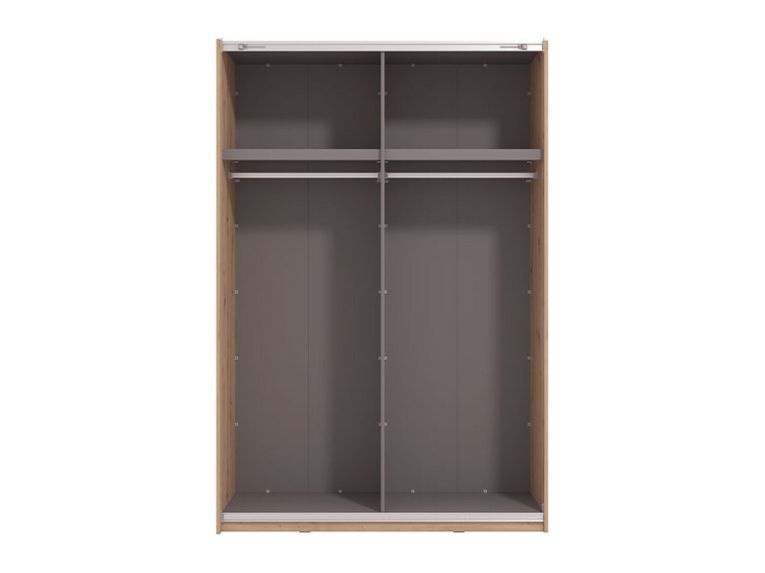 Guardaroba Grande Marrone Rovere Nodi Nero Appendiabiti 2 Ripiani 145.5x217.5h cm, Apertura Scorrevole - Pasturo