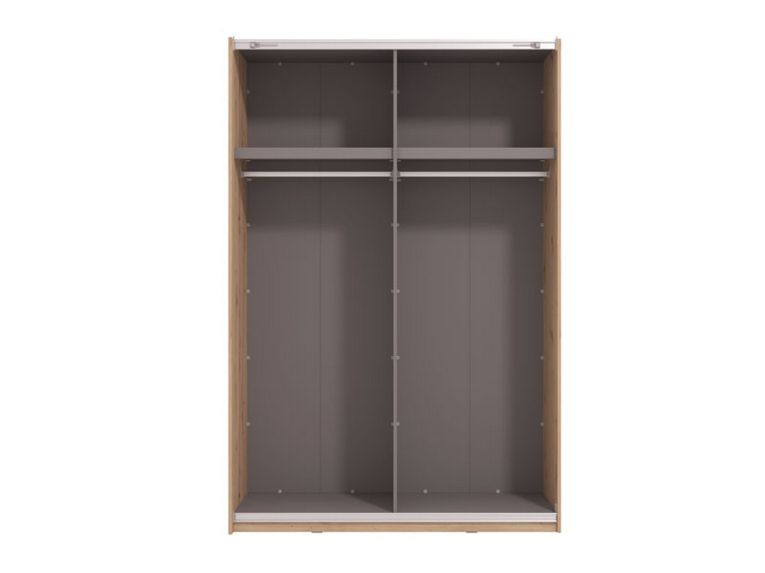 Guardaroba Grande Marrone Rovere Nodi Nero Appendiabiti 2 Ripiani 145.5x217.5h cm, Apertura Scorrevole - Tredozio