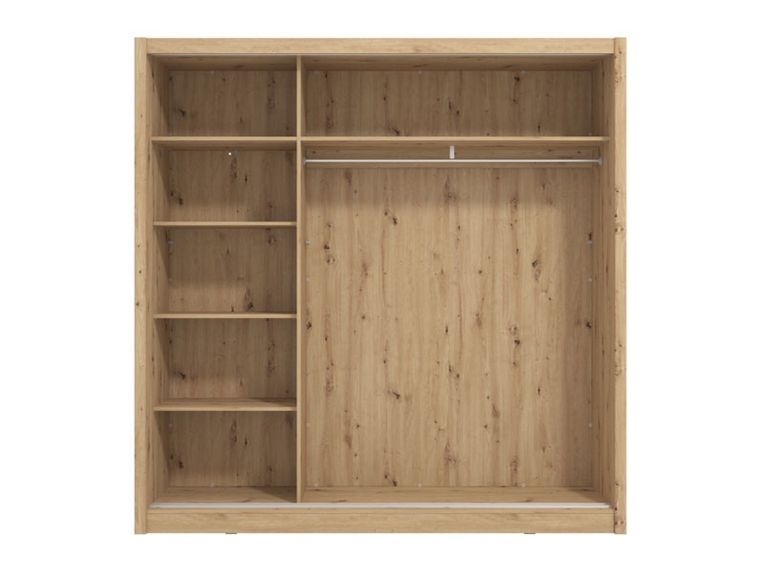 Guardaroba Grande Marrone Rovere Nodi Nero Appendiabiti 5 Ripiani 213x215.5h cm, Apertura Scorrevole - Pelago