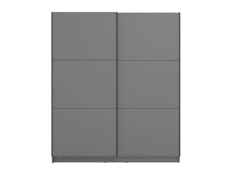 Guardaroba Grande Nero Antracite 5 Ripiani Appendiabiti 179x210h cm, 2 Ante - Cerchio