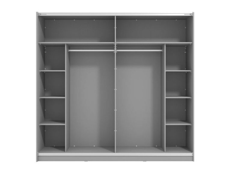 Guardaroba Grande Nero Antracite Trasparente Appendiabiti 8 Ripiani 217x210h cm, Apertura Scorrevole - Soncino
