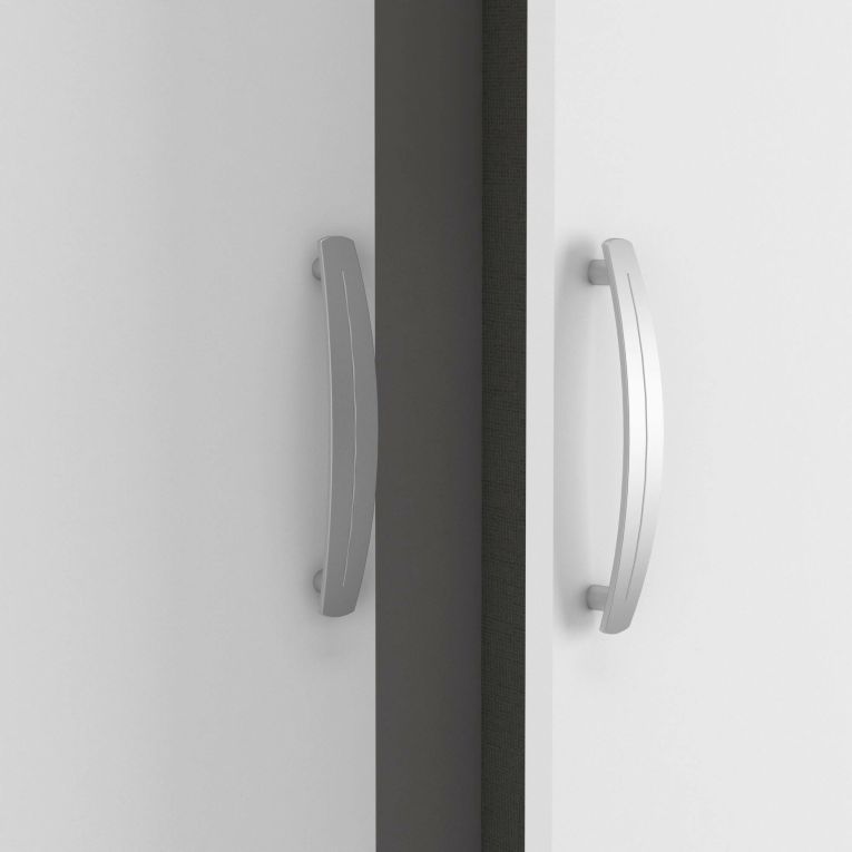 Guardaroba grande Rhone, Mobile camera da letto, Cabina armadio portabiti, Armadio appendiabiti, 119x51 h185 cm, Rovere e Bianco opaco