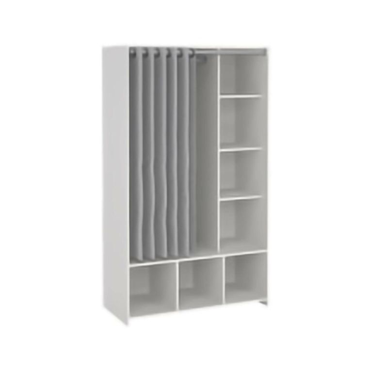 Guardaroba grande Roselle, Mobile camera da letto, Cabina armadio portabiti, Armadio appendiabiti, 48x105 h180 cm, Bianco e Grigio