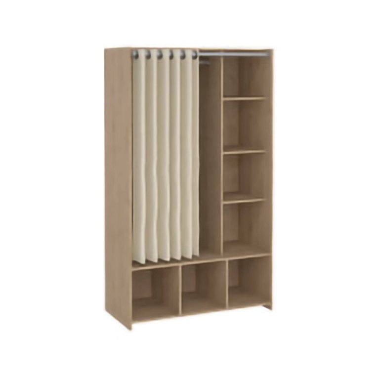 Guardaroba grande Roselle, Mobile camera da letto, Cabina armadio portabiti, Armadio appendiabiti, 48x105 h180 cm, Rovere e Beige