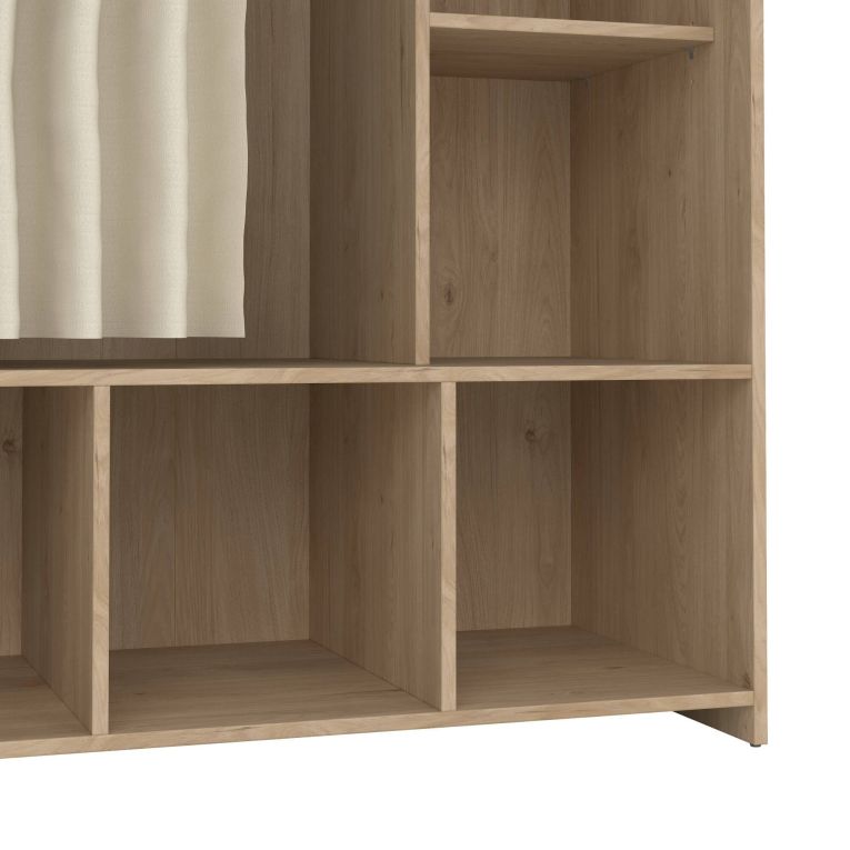 Guardaroba grande Roselle, Mobile camera da letto, Cabina armadio portabiti, Armadio appendiabiti, 48x105 h180 cm, Rovere e Beige