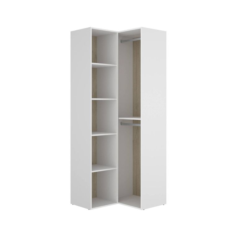 Guardaroba grande salvaspazio bianco e rovere 84x205h cm - Anzino