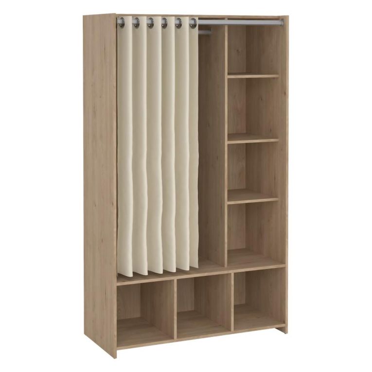 Guardaroba grande salvaspazio rovere e beige 105x180h cm - Jal