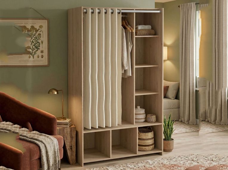 Guardaroba grande salvaspazio rovere e beige 105x180h cm - Jal