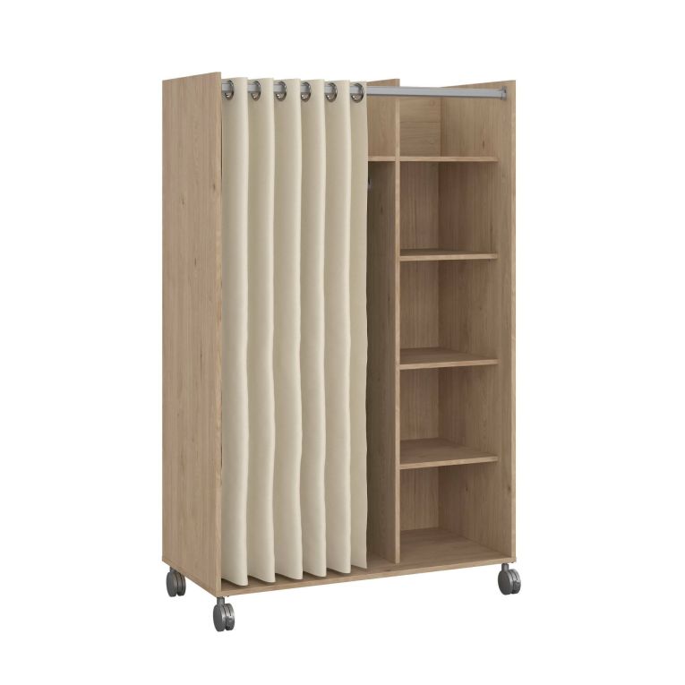 Guardaroba grande salvaspazio rovere e beige 99x160h cm - Alfangon