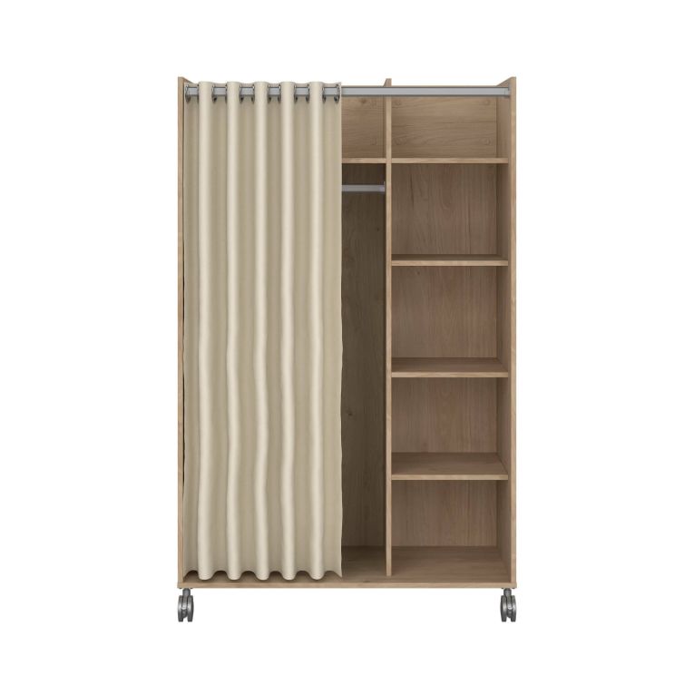 Guardaroba grande salvaspazio rovere e beige 99x160h cm - Alfangon