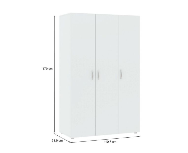 Guardaroba in legno bianco 110x179h cm - Pettineo