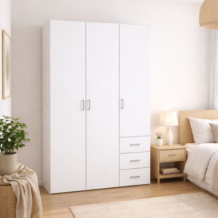 Guardaroba in legno bianco 115x175h cm - Arley