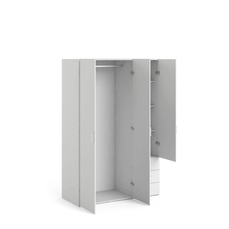 Guardaroba in legno bianco 115x175h cm - Arley