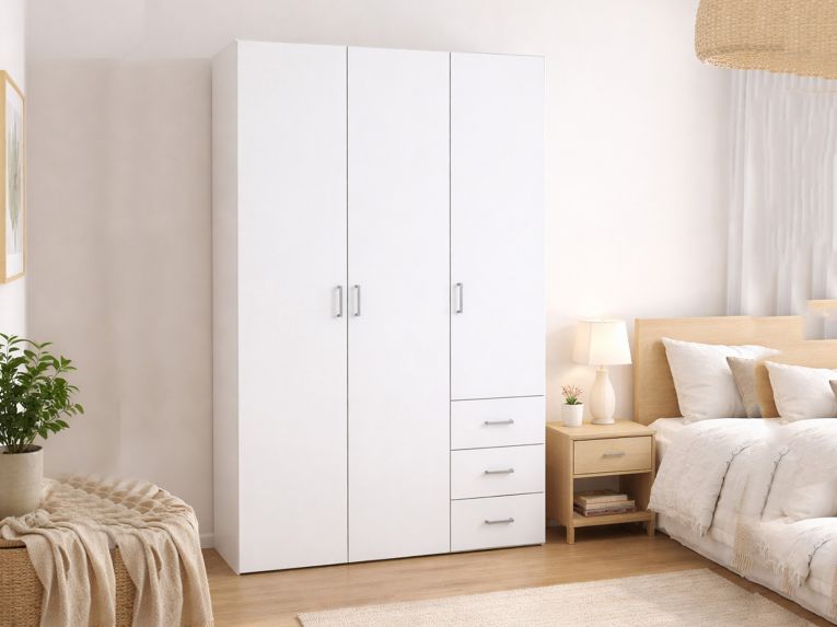 Guardaroba in legno bianco 115x175h cm - Arley