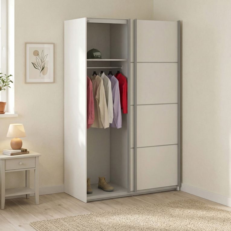 Guardaroba in legno bianco 122x201h cm - NancyWake