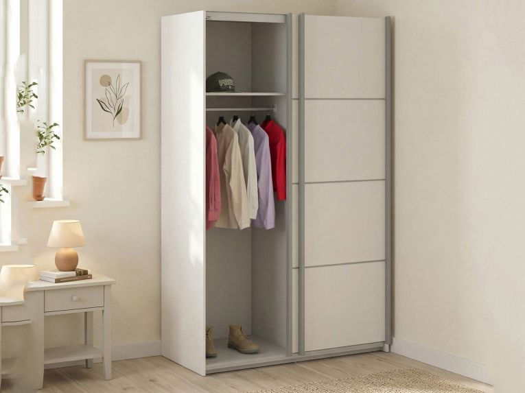 Guardaroba in legno bianco 122x201h cm - NancyWake