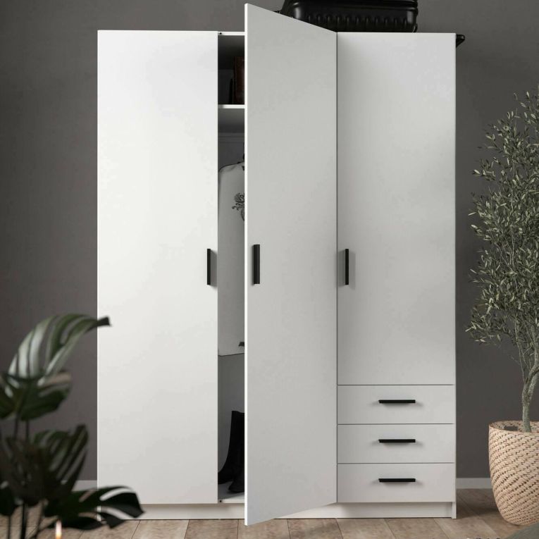 Guardaroba in legno bianco 147x200h cm - Simeon