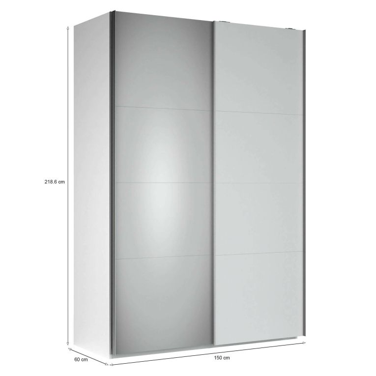 Guardaroba in legno bianco 150x218h cm - Alfano