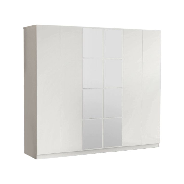 Guardaroba in legno bianco 207x183h cm - Gaja