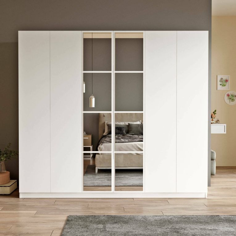 Guardaroba in legno bianco 207x183h cm - Gaja