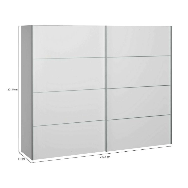 Guardaroba in legno bianco 242x201h cm - Acerno
