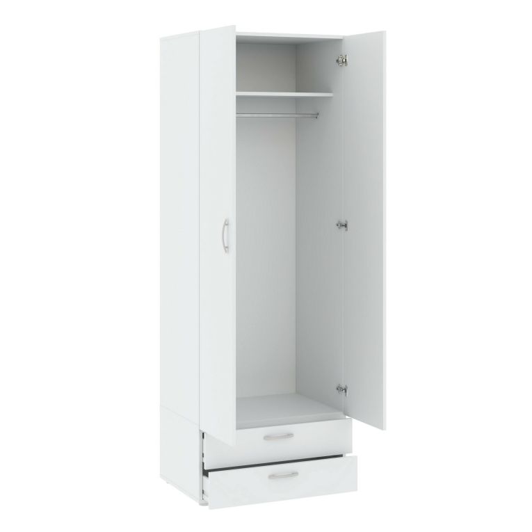Guardaroba in legno bianco 74x214h cm - Buriasco