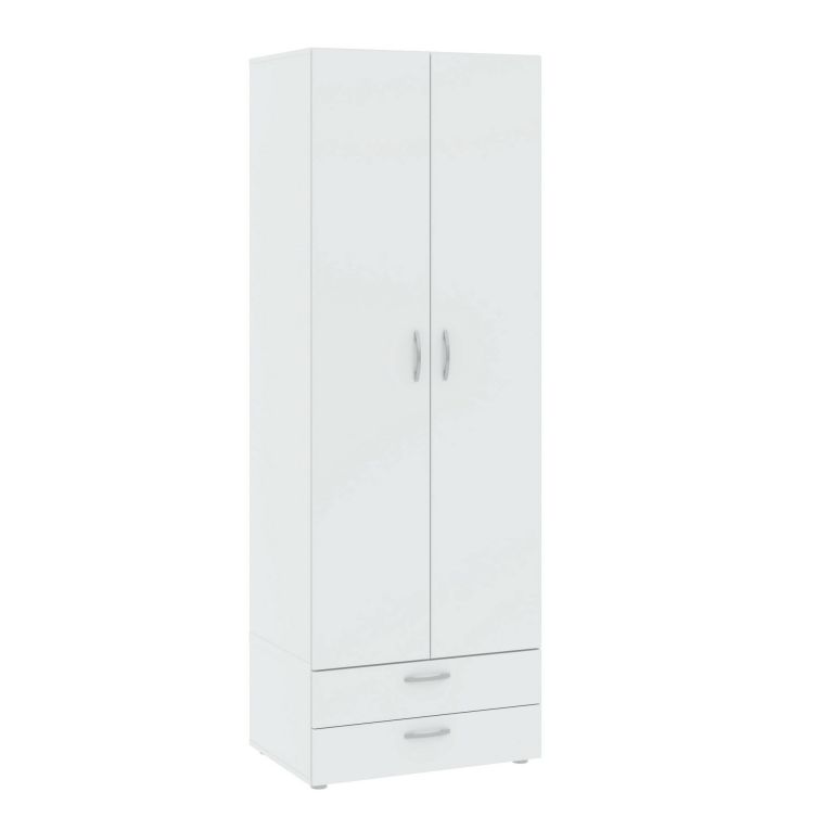 Guardaroba in legno bianco 74x214h cm - Buriasco
