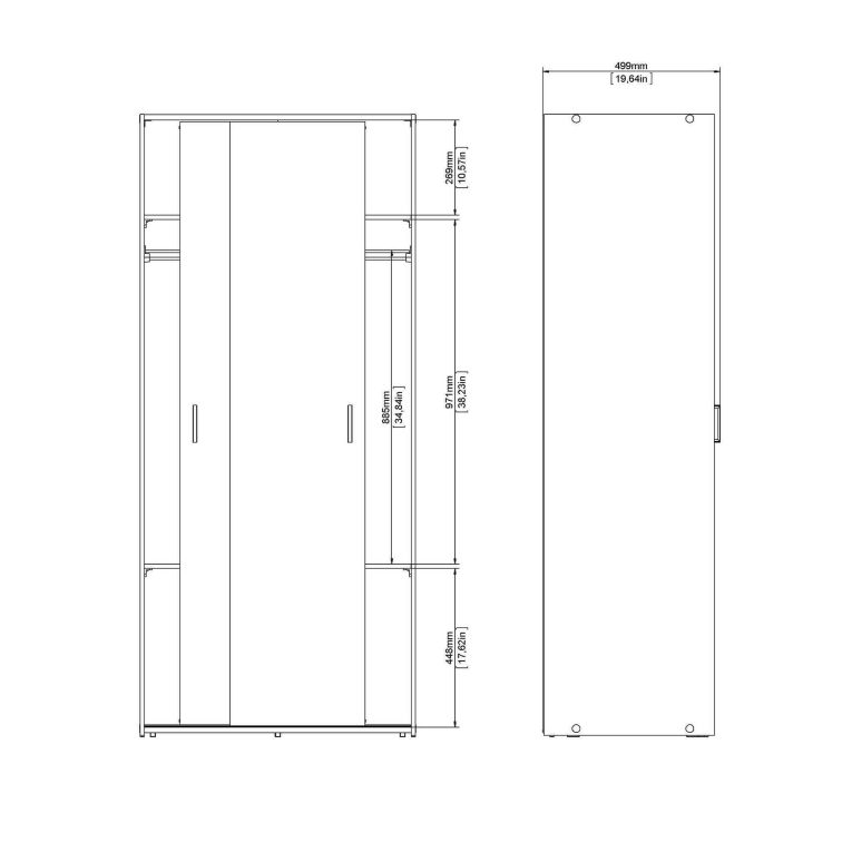 Guardaroba in legno bianco 77x175h cm - Cindy