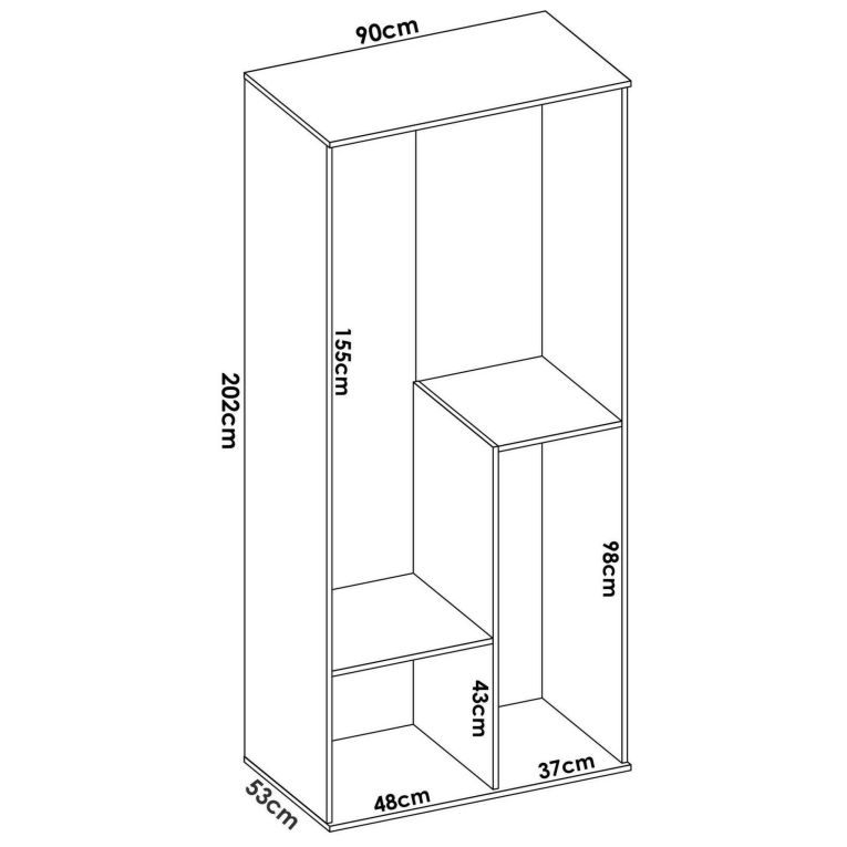 Guardaroba in legno bianco 90x202h cm - Abu