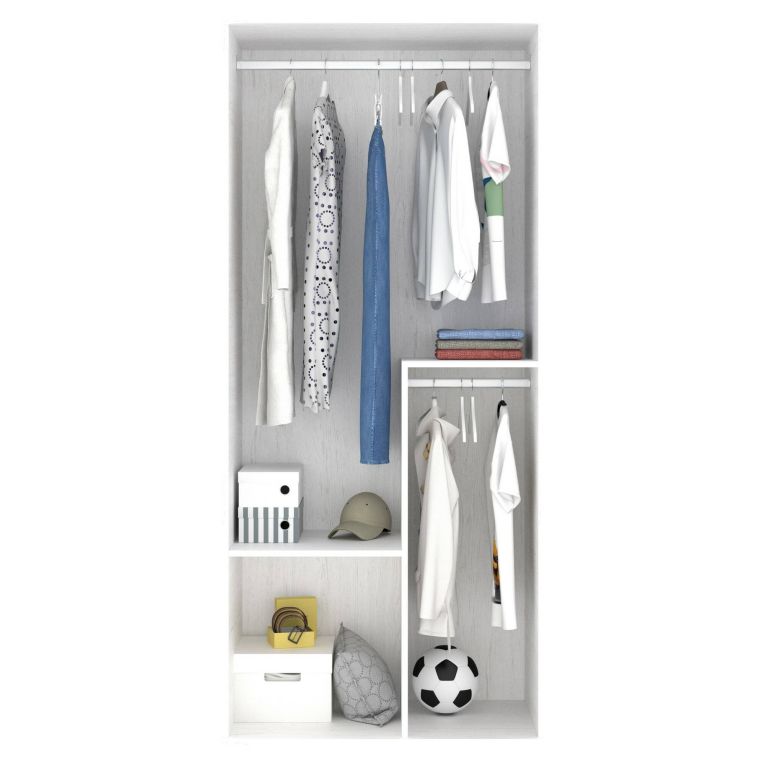 Guardaroba in legno bianco 90x202h cm - Abu