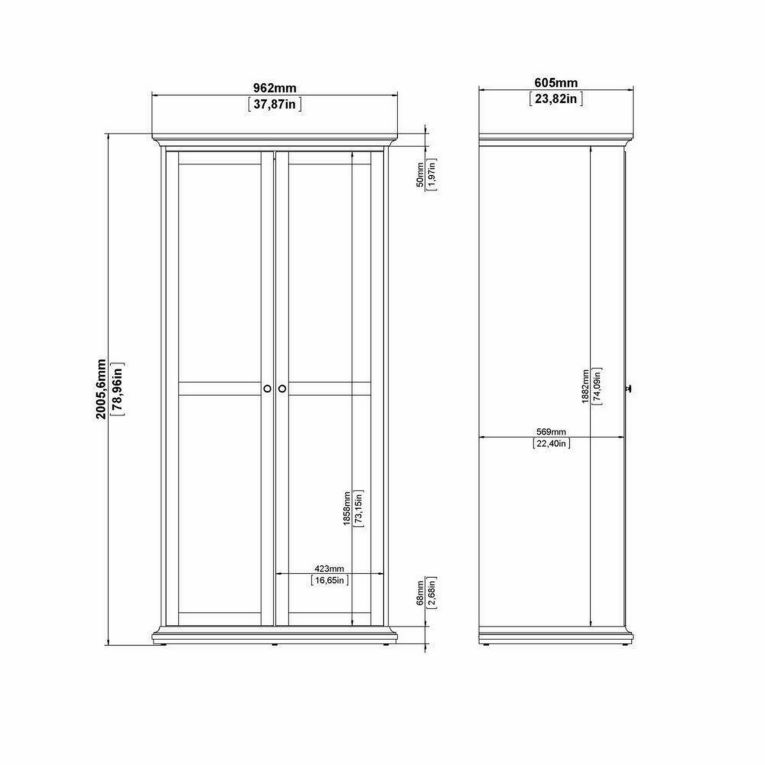 Guardaroba in legno bianco 96x200h cm - Albiolo