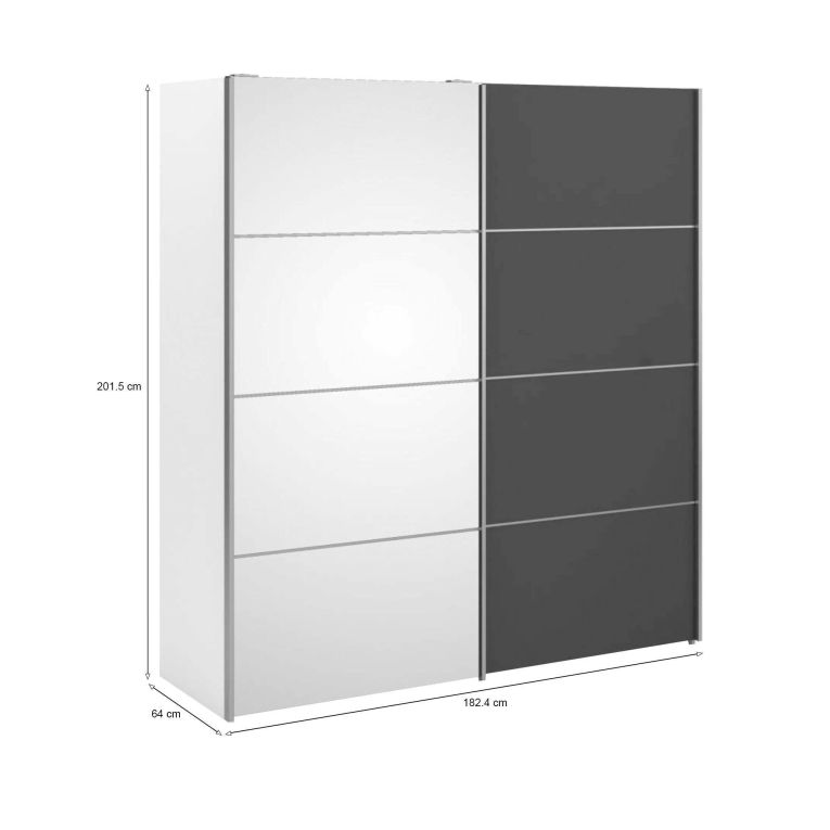 Guardaroba in legno bianco e grigio 182x201h cm - Angri