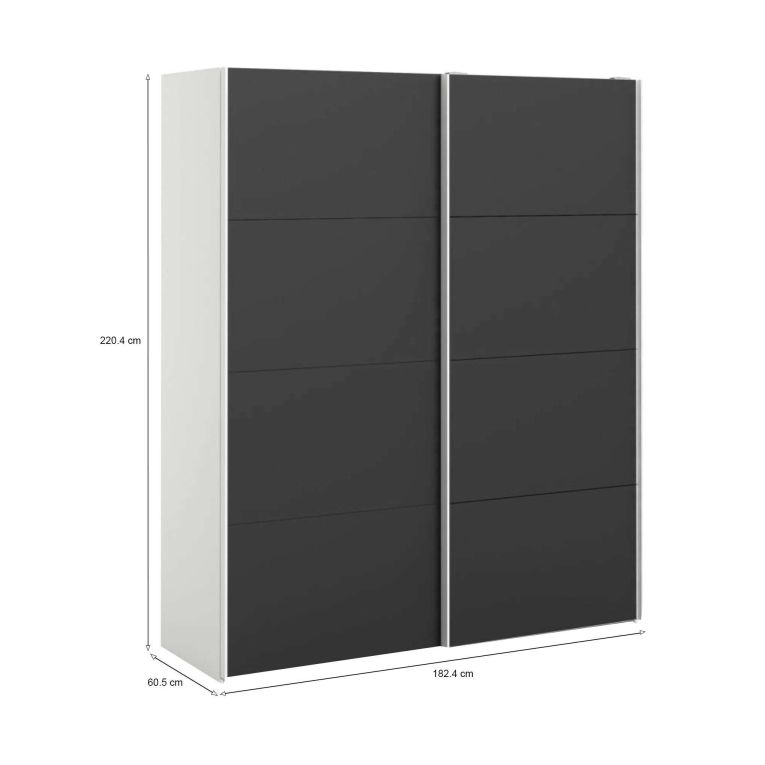 Guardaroba in legno bianco e nero 182x220h cm - Paeng