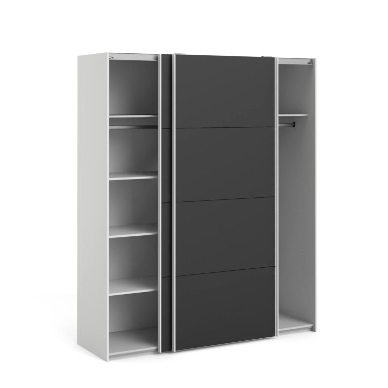 Guardaroba in legno bianco e nero 182x220h cm - Paeng