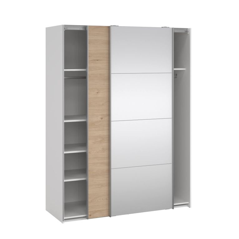 Guardaroba in legno bianco e rovere 150x200h cm - Seraphine