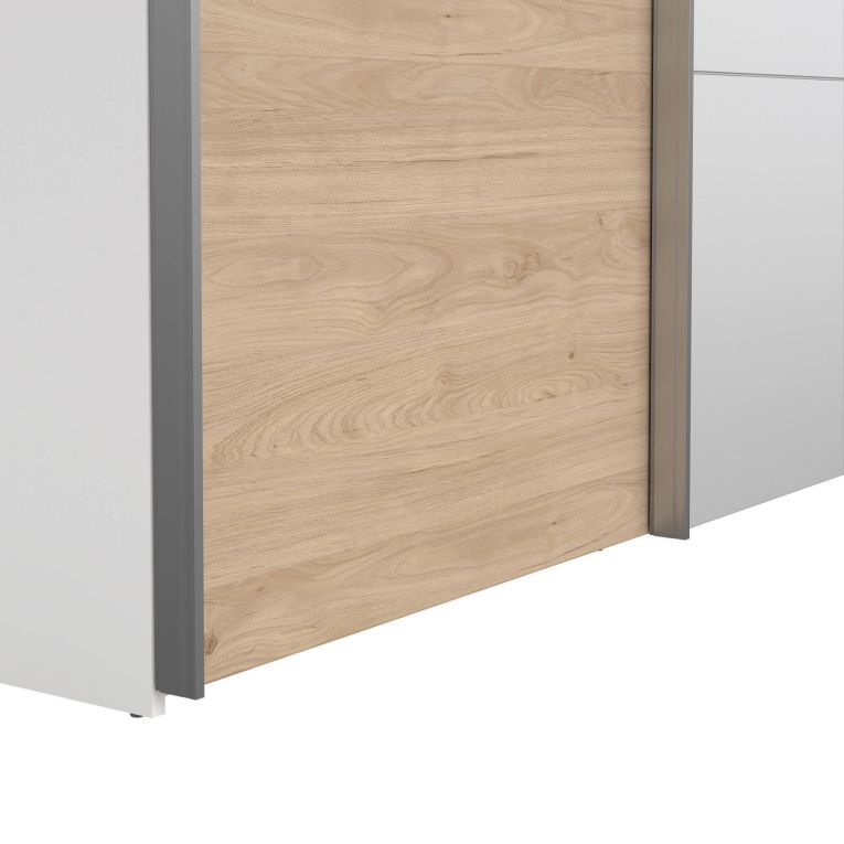 Guardaroba in legno bianco e rovere 150x200h cm - Seraphine