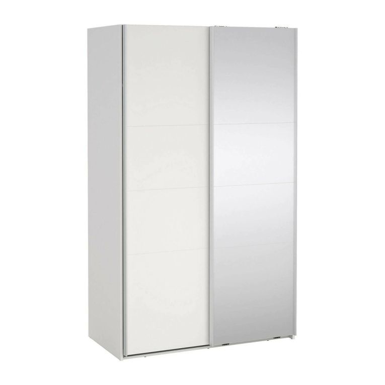 Guardaroba in legno bianco e trasparente 118x200h cm - Teheran
