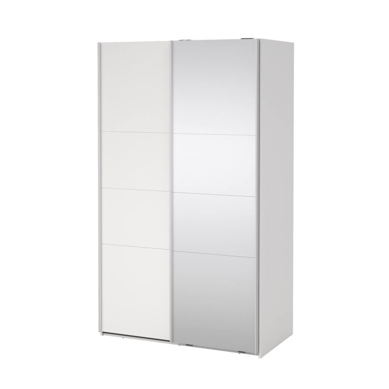 Guardaroba in legno bianco e trasparente 118x200h cm - Teheran