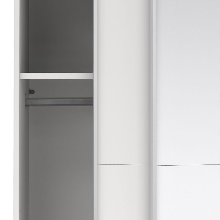 Guardaroba in legno bianco e trasparente 118x200h cm - Teheran
