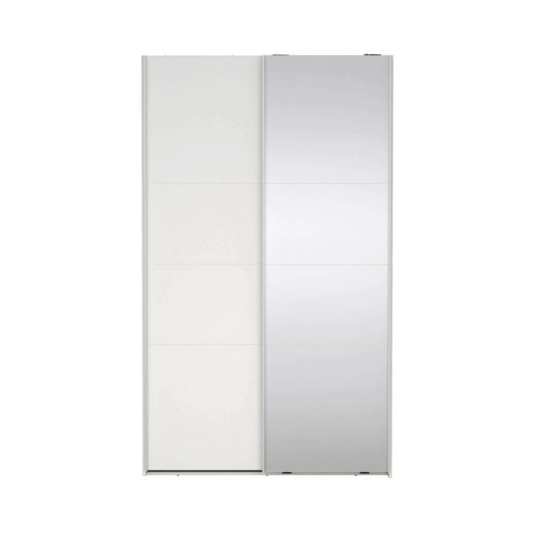 Guardaroba in legno bianco e trasparente 118x200h cm - Teheran