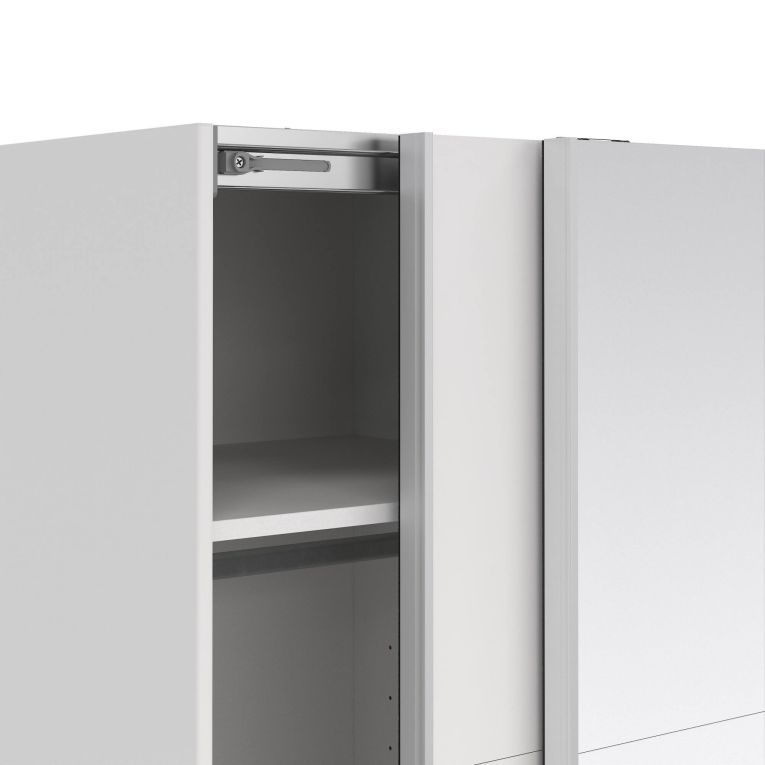 Guardaroba in legno bianco e trasparente 118x200h cm - Teheran