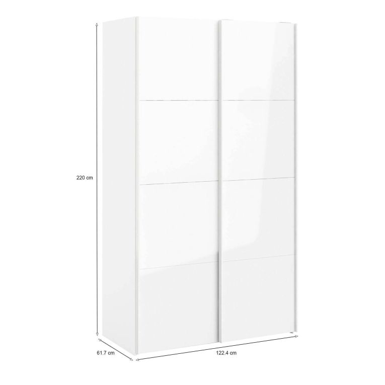 Guardaroba in legno bianco lucido 122x220h cm - Adria