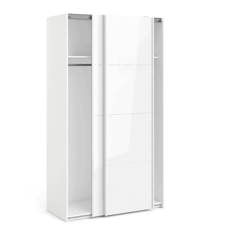 Guardaroba in legno bianco lucido 122x220h cm - Adria