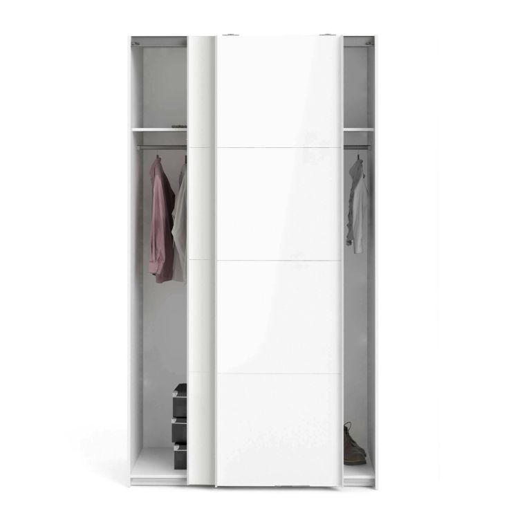 Guardaroba in legno bianco lucido 122x220h cm - Adria