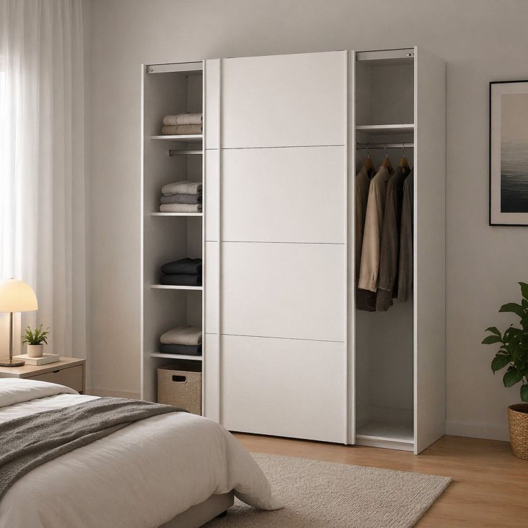 Guardaroba in legno bianco lucido 182x220h cm - Paeng