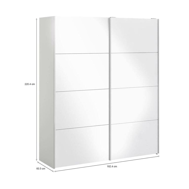 Guardaroba in legno bianco lucido 182x220h cm - Paeng