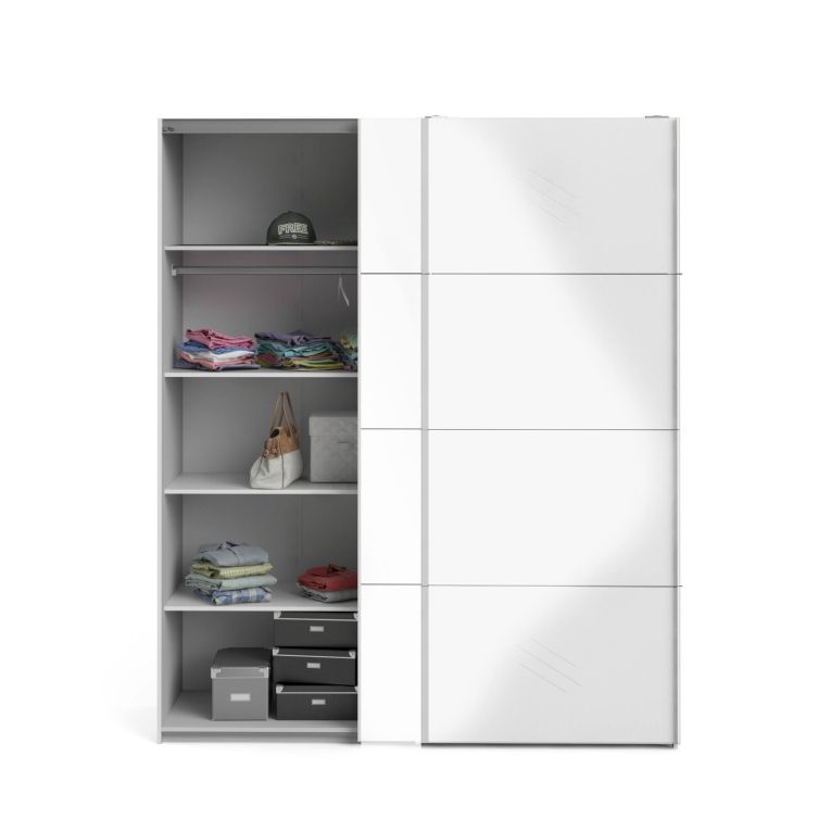 Guardaroba in legno bianco lucido 182x220h cm - Paeng