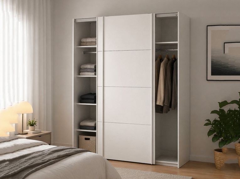 Guardaroba in legno bianco lucido 182x220h cm - Paeng