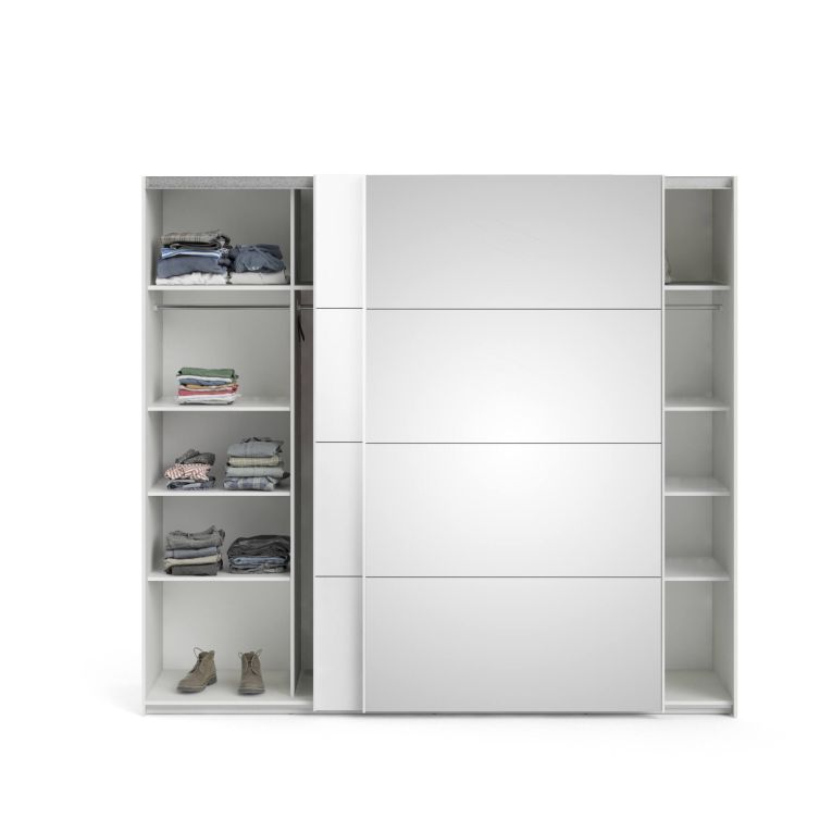 Guardaroba in legno bianco lucido 242x220h cm - Catalina